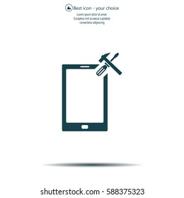 setting parameters, mobile smartphone icon, vector illustration. Flat design style