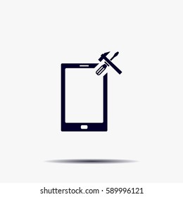 setting parameters, mobile smartphone icon, vector illustration. Flat design style