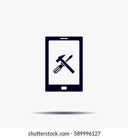 setting parameters, mobile smartphone icon, vector illustration. Flat design style