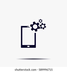 setting parameters, mobile smartphone icon, vector illustration. Flat design style