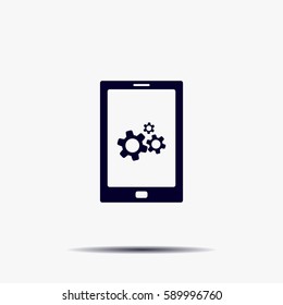setting parameters, mobile smartphone icon, vector illustration. Flat design style