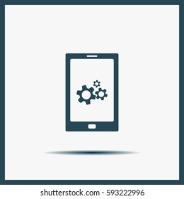 setting parameters, mobile smartphone icon, vector illustration. Flat design style