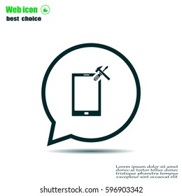 setting parameters, mobile smartphone icon, vector illustration. Flat design style