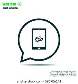 setting parameters, mobile smartphone icon, vector illustration. Flat design style