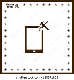 setting parameters, mobile smartphone icon, vector illustration. Flat design style