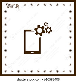 setting parameters, mobile smartphone icon, vector illustration. Flat design style