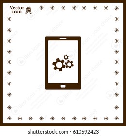 setting parameters, mobile smartphone icon, vector illustration. Flat design style