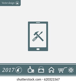setting parameters, mobile smartphone icon, vector illustration. Flat design style