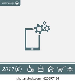 setting parameters, mobile smartphone icon, vector illustration. Flat design style