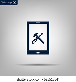 setting parameters, mobile smartphone icon, vector illustration. Flat design style
