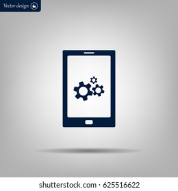 setting parameters, mobile smartphone icon, vector illustration. Flat design style