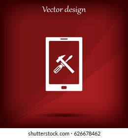 setting parameters, mobile smartphone icon, vector illustration. Flat design style