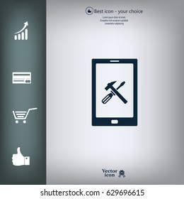 setting parameters, mobile smartphone icon, vector illustration. Flat design style