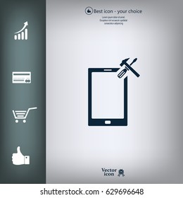 setting parameters, mobile smartphone icon, vector illustration. Flat design style