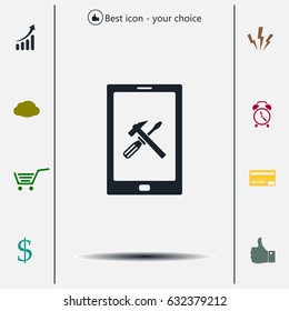 setting parameters, mobile smartphone icon, vector illustration. Flat design style