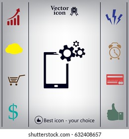 setting parameters, mobile smartphone icon, vector illustration. Flat design style