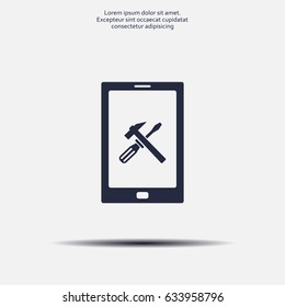setting parameters, mobile smartphone icon, vector illustration. Flat design style