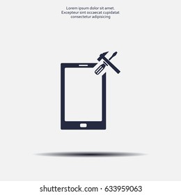 setting parameters, mobile smartphone icon, vector illustration. Flat design style