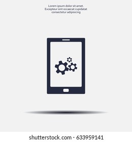 setting parameters, mobile smartphone icon, vector illustration. Flat design style