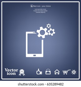 setting parameters, mobile smartphone icon, vector illustration. Flat design style