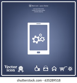 setting parameters, mobile smartphone icon, vector illustration. Flat design style