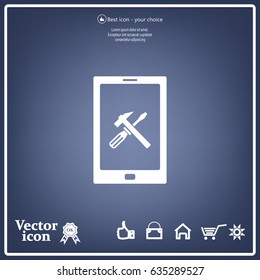 setting parameters, mobile smartphone icon, vector illustration. Flat design style