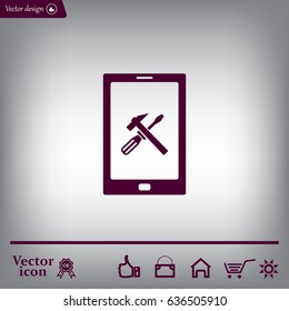 setting parameters, mobile smartphone icon, vector illustration. Flat design style