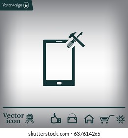 setting parameters, mobile smartphone icon, vector illustration. Flat design style