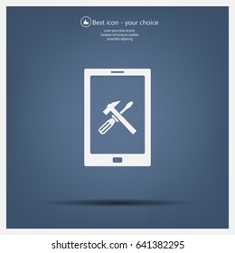 setting parameters, mobile smartphone icon, vector illustration. Flat design style