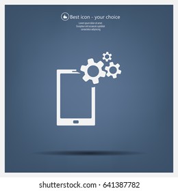 setting parameters, mobile smartphone icon, vector illustration. Flat design style