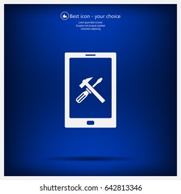 setting parameters, mobile smartphone icon, vector illustration. Flat design style