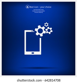 setting parameters, mobile smartphone icon, vector illustration. Flat design style