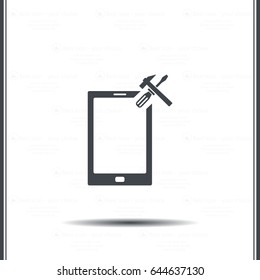 setting parameters, mobile smartphone icon, vector illustration. Flat design style