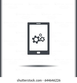 setting parameters, mobile smartphone icon, vector illustration. Flat design style