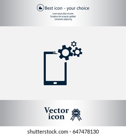 setting parameters, mobile smartphone icon, vector illustration. Flat design style