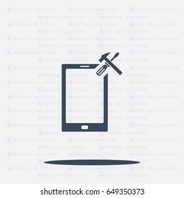 setting parameters, mobile smartphone icon, vector illustration. Flat design style