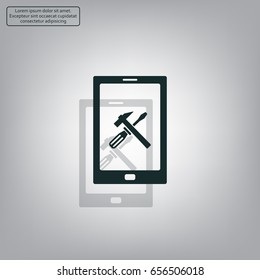 setting parameters, mobile smartphone icon, vector illustration. Flat design style
