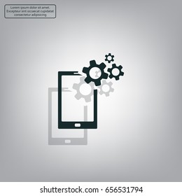 setting parameters, mobile smartphone icon, vector illustration. Flat design style