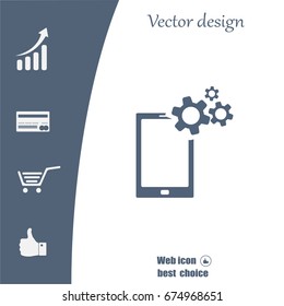 setting parameters, mobile smartphone icon, vector illustration. Flat design style
