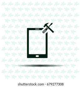 setting parameters, mobile smartphone icon, vector illustration. Flat design style
