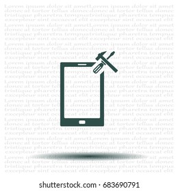 setting parameters, mobile smartphone icon, vector illustration. Flat design style