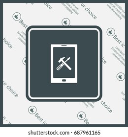 setting parameters, mobile smartphone icon, vector illustration. Flat design style