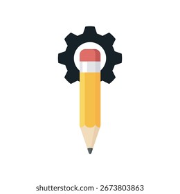 definindo desenho a lápis ícone plano modelo de ilustração de design de vetor em estilo moderno