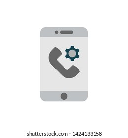 
setting phone vector iconon white background 