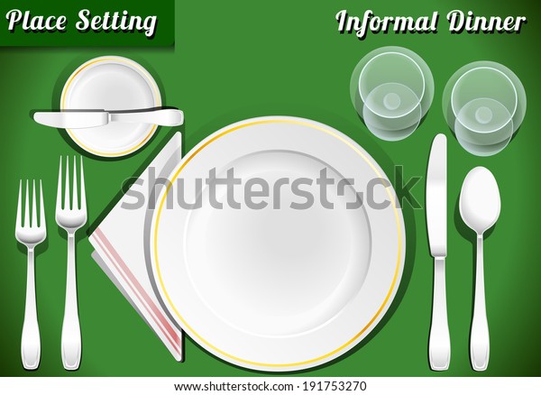 Setting Place Formal Placemat Place Setting Stock Vector Royalty