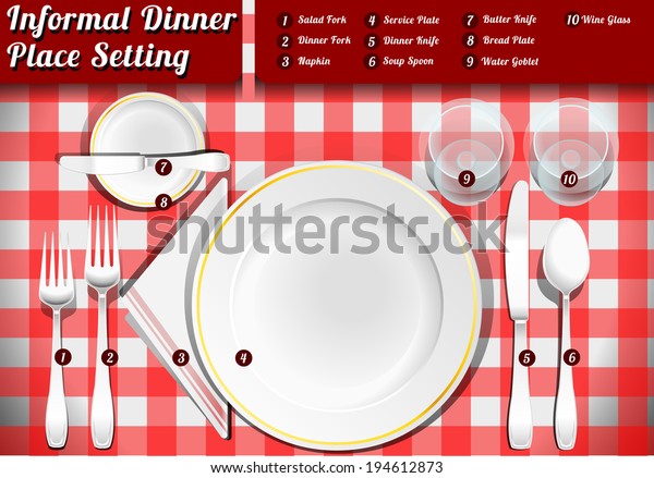 Setting Place Formal Placemat Place Setting Stock Vector Royalty