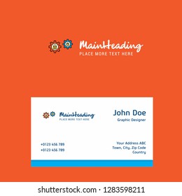 Setting protected logo Design with business card template. Elegant corporate identity. - Vector