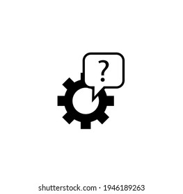 Setting question icon. Outline setting question vector icon for web design isolated on white background