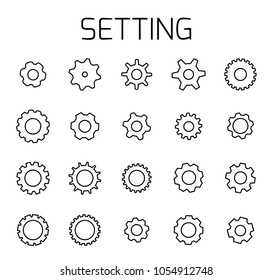 Setting related vector icon set. Well-crafted sign in thin line style with editable stroke. Vector symbols isolated on a white background. Simple pictograms.
