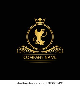 setting, repair logo template luxury royal vector service  company  decorative emblem with crown  